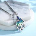 wholesale 925 Sterling Silver Abalone Shell Mountain Charm Necklace for Hikers and Nature Lovers-0-1