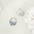 wholesale 925 Sterling Silver Dragonfly Flower Enamel Stone Huggie Hoop Earrings Gift for Women-0-3