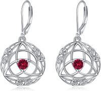 wholesale Sterling Silver Simulated Abalone Celtic Knot Dangle Earrings-July Celtic