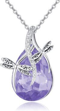 wholesale 925 Sterling Silver Dragonfly Necklace for Women, Hypoallergenic Lead-Free Gift for Nature Lovers, Mother's Day, Anniversary, Birthday-Alexandrite