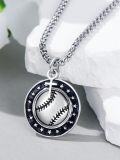 wholesale 925 Sterling Silver Baseball Pendant with Cross and Inspirational Message Necklace for Women & Men-0-1