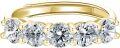 wholesale S925 Sterling Silver Moissanite 5-Stone Round Cut Eternity Band, 18K Yellow Gold Plated, 1.5ct D-VVS1, Adjustable Anniversary Ring for Women-0-1