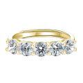 wholesale 925 Sterling Silver Five Stone Gold Plated Ring With Clear Stones-0-1