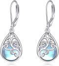 wholesale 925 Sterling Silver Teardrop Filigree Opal Drop Earrings - Gifts for Her-0-0