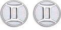 wholesale 925 Sterling Silver Gemini White Opal Zodiac Constellation Stud Earrings-0-0