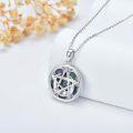 wholesale 925 Sterling Silver Abalone Shell Triple Moon Goddess Pentagram Pendant Necklace-0-2