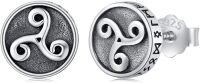 wholesale 925 Sterling Silver Black Onyx Zircon Celtic Viking Stud Earrings Hypoallergenic Punk Gothic Jewelry for Women Men-Viking E-05-Viking E-05