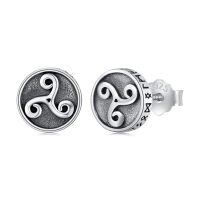 wholesale 925 Sterling Silver Black Onyx Zircon Celtic Viking Stud Earrings Hypoallergenic Punk Gothic Jewelry for Women Men-Viking E-05-Viking E-05