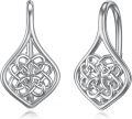 wholesale 925 Sterling Silver Celtic Knot Drop Earrings - Trinity Witch's Knot Design for Women Irish  Idea-0-0