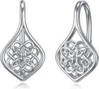 wholesale 925 Sterling Silver Celtic Knot Drop Earrings - Trinity Witch's Knot Design for Women Irish  Idea-Celtic Knot B