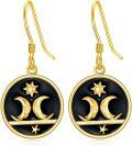wholesale 925 Sterling Silver Moon & Star Drop Earrings Gothic  for Her-0-0