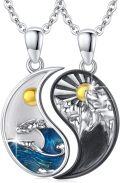 wholesale 925 Sterling Silver Yin Yang Dragon & Phoenix Necklaces for Couples BFF Gifts-0-0