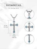 wholesale 925 Sterling Silver & Turquoise Stone Celtic Knot Cross Pendant Necklaces for Men/Women-0-1