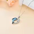 TOUPOP Sterling Silver Crystal Dolphin Pendant Necklace-0-2
