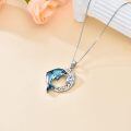 TOUPOP Sterling Silver Crystal Dolphin Pendant Necklace-0-2