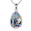 wholesale 925 Sterling Silver Abalone Shell Tree of Life Pendant Necklace with Dancing Figure Design-0-0