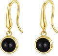 wholesale 925 Sterling Silver Black Onyx Dangle Earrings for Women and Teen Girls-0-0