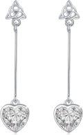 wholesale 925 Sterling Silver Celtic Knot & Heart Shape Stone Drop Earrings-0-0