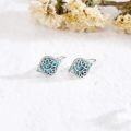 wholesale 925 Sterling Silver Turquoise Lotus Flower Stud Earrings - Unique s for Her Him-0-1