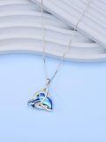 wholesale 925 Sterling Silver Blue Crystal Dolphin Pendant Necklace s for Women Girls Mom Girlfriend-0-4