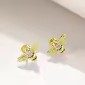 TOUPOP Sterling Silver Opal Animal Stud Earrings Wolf Narwhal Frog Bee Butterfly Sea Turtle-0-2