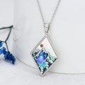 wholesale 925 Sterling Silver Abalone Shell Mountain & Tree Design Pendant Necklace for Women and Girls-0-4