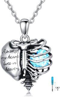 wholesale Sterling Silver Birthstone Urn Necklace for Ashes Memorial Jewelry for Women Men Mom-3-March