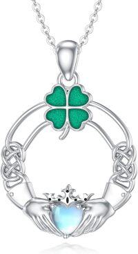wholesale 925 Sterling Silver Claddagh Clover Heart Celtic Knot Pendant Irish Jewelry-Round