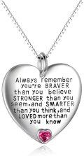 wholesale Sterling Silver Pendant Necklace Always Remember You Are Braver Than You Believe Inspirational Jewelry Gift-0-34