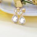 wholesale TOUPOP Birthstone Teardrop Stud Earrings For Women 14k Gold Plated Sterling Silver Dangle Earrings Jewelry Birthday Gifts For Mom Girls Her -0-1