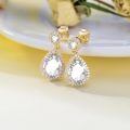 TOUPOP 14K Gold Plated Sterling Silver Birthstone Teardrop Dangle Earrings-0-1