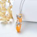 wholesale  925 Sterling Silver Reiki Healing Orange Crystal Necklace – 18 with Extender, 1.4 Pendant, Gift Ready-0-3