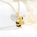 wholesale Gold Plated Sterling Silver & Citrine Bee Pendant Necklace - 925 Silver, 4.5mm Gem, 18+2 Chain, Lobster Clasp, Hypoallergenic Gift for Women-0-1