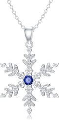 wholesale TOUPOP Christmas Gifts For Women Sterling Silver Snowflake Pendant Necklace Winter Frozen Pendant Jewelry Christmas Gift For Women -0-0