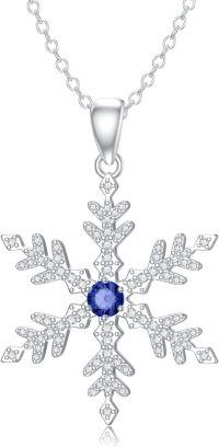 wholesale TOUPOP Christmas Gifts For Women Sterling Silver Snowflake Pendant Necklace Winter Frozen Pendant Jewelry Christmas Gift For Women -undefined