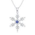 TOUPOP Sterling Silver Snowflake Pendant Necklace Winter Frozen Jewelry Gift-0-0