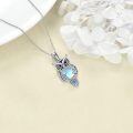 wholesale 925 Sterling Silver Owl Pendant Necklace-0-3