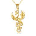 wholesale 14K Gold Phoenix Pendant Necklace with Gemstone for Women-0-0