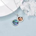 wholesale 925 Sterling Silver Abalone Shell Celtic Moon Black Cat Locket Pendant Necklace for Women-0-2