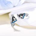 wholesale 925 Sterling Silver Snowflake Penguin Huggie Hoop Earrings with Blue Enamel Accents-0-3
