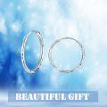 wholesale 925 Sterling Silver Hoop Earrings White Gold Plated Twisted Faceted Circle For Women-0-1