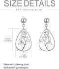 wholesale Sterling Silver Floral Teardrop Earrings w Birth Flower Engraved Gift for Women-0-13