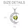 TOUPOP Sterling Silver Peridot Moon Star Pendant Necklace-0-5