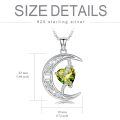 TOUPOP Sterling Silver Peridot Moon Star Pendant Necklace-0-5