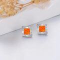 wholesale  Sterling Silver Opal Stud Earrings for Women Minimalist Square Fashion Gift -0-10