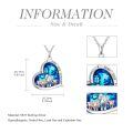 TOUPOP 925 Sterling Silver Crystal Heart Elephant Necklace Pendant-0-1