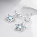 wholesale 925 Sterling Silver Star Moonstone Celtic Knot Drop Earrings with Leverbacks-0-3