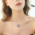 wholesale Sterling Silver Crystal Phoenix Pendant Necklace for Women - Rhodium Plated-0-2