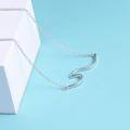 wholesale 925 Sterling Silver Wave Pendant Necklace Wholesale In Rose Gold Tone For Women Fashionable Minimalist Jewelry-0-33
