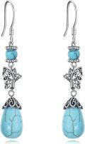 wholesale 925 Sterling Silver Turquoise Butterfly Drop Earrings for Women-0-0